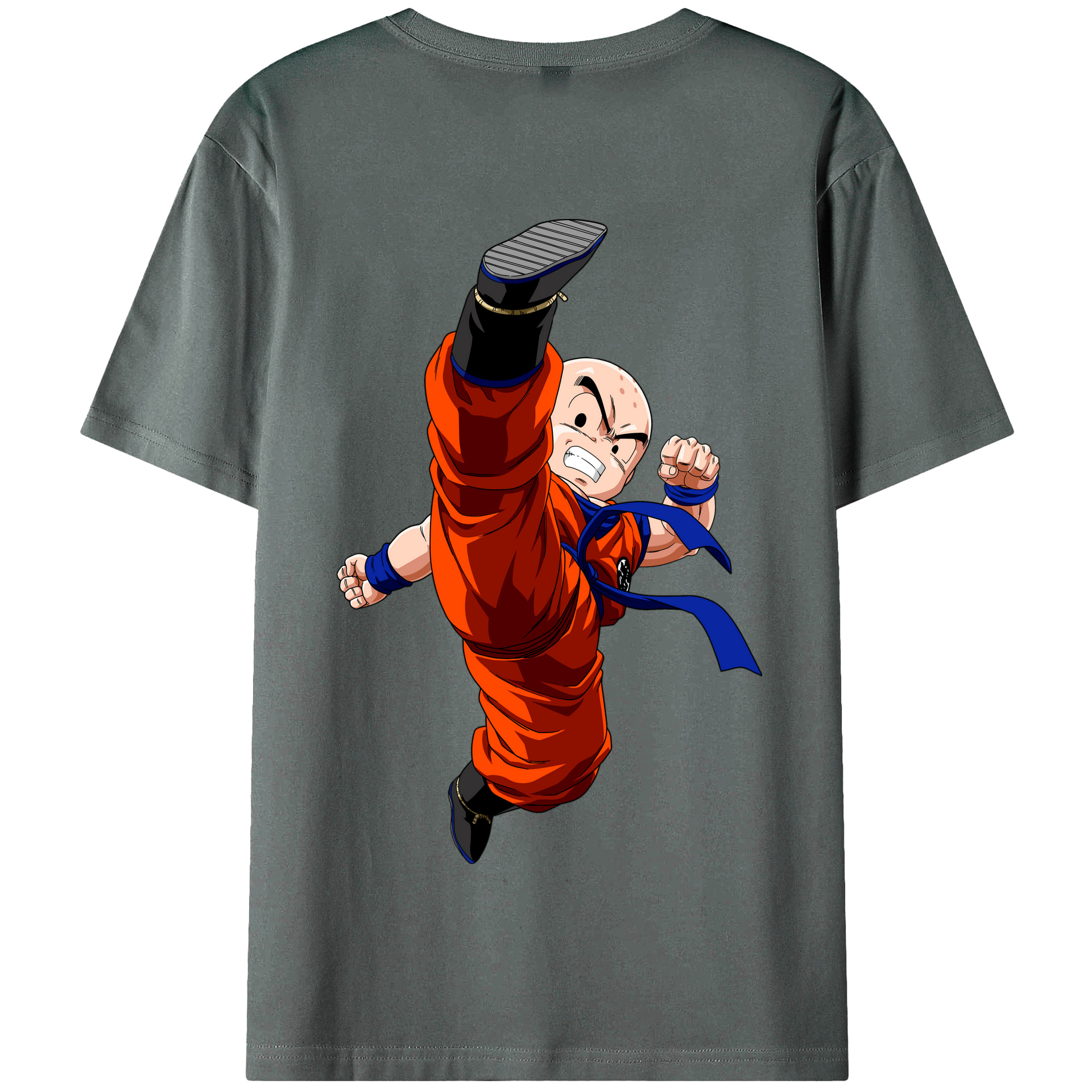 （画像用） ドラゴンボール クリリン DRAGON BALL krillin 綿100％半袖Tシャツ（背面プリント）